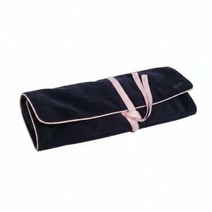 Dyson Airwrap Black & Navy Velvet Heat Resistant Travel Pouch with Pink Trim